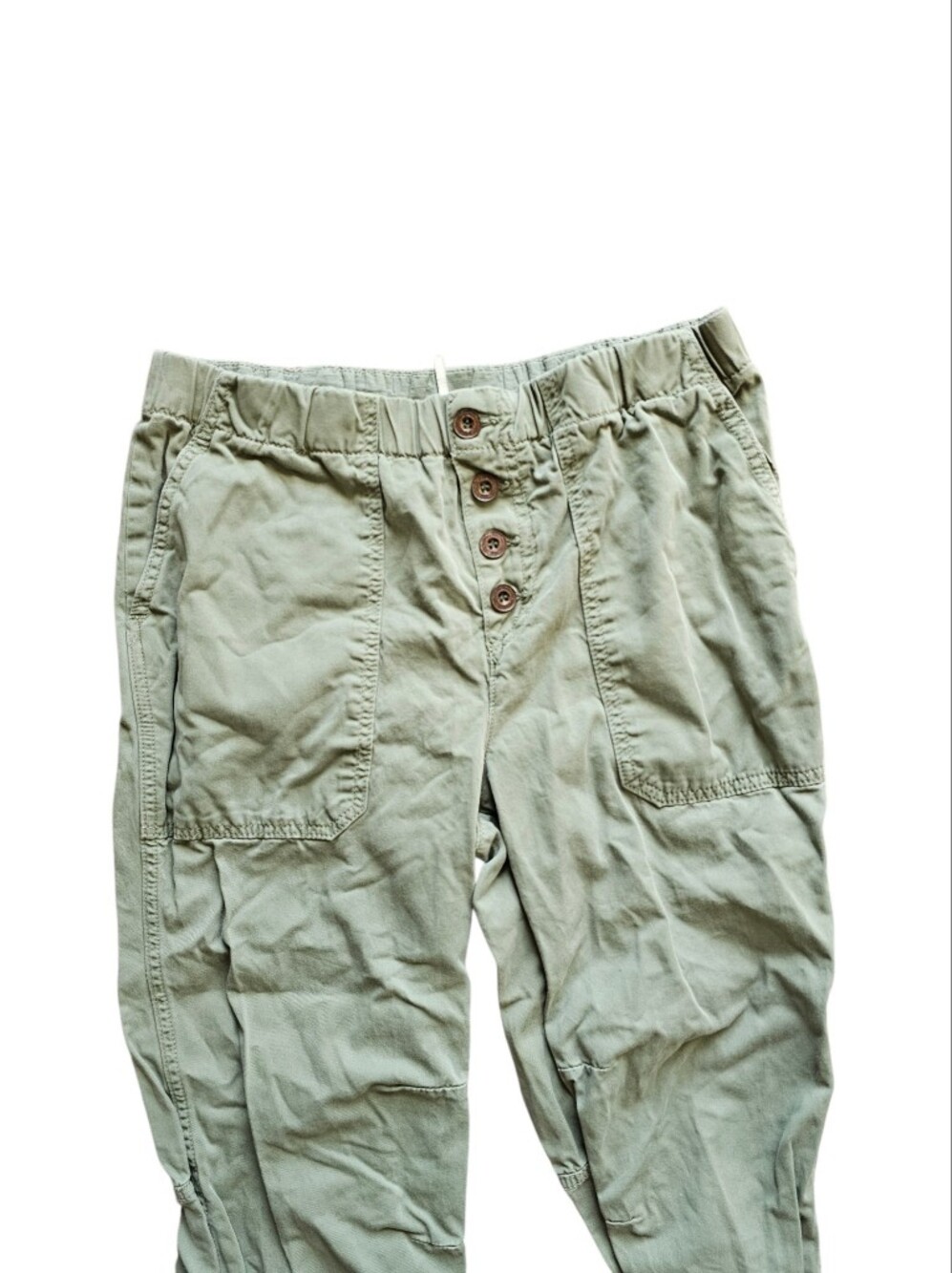 Free People High Rise Olive Green Cargo Jogger Pants Size Small - Picture 6 of 6